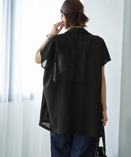STYLE DELI(スタイルデリ)の「サラッと涼しいドレープネックオープンジャケット(その他アウター・レディース・ブラック/ライトベージュ・FREE)」の14枚目の写真