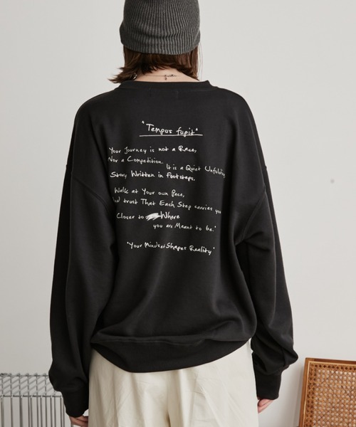 手書き刺繍ロゴオーバーサイズスウェット（スウェット）｜Auntie Rosa