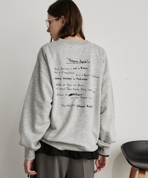 手書き刺繍ロゴオーバーサイズスウェット（スウェット）｜Auntie Rosa