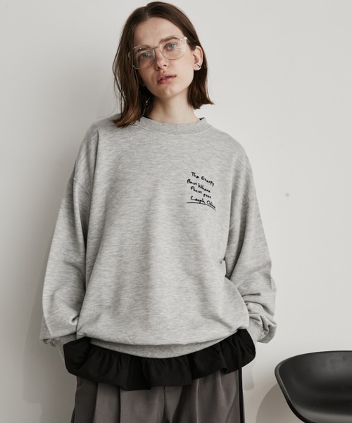 手書き刺繍ロゴオーバーサイズスウェット（スウェット）｜Auntie Rosa