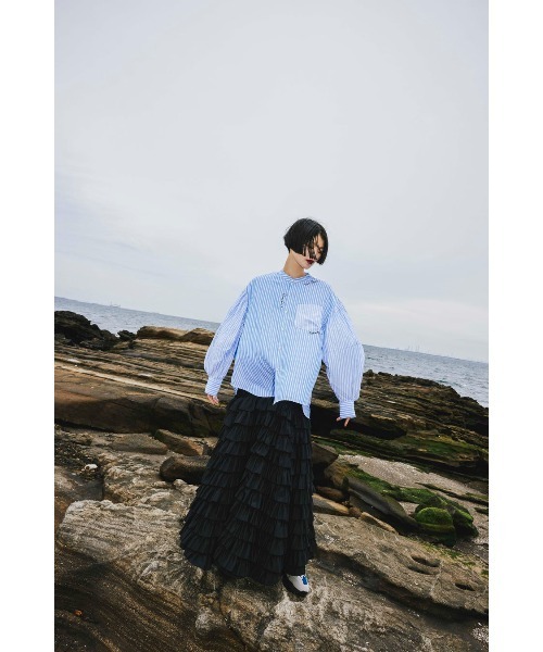 SQUARE GATHER SLEEVE SHIRT（シャツ/ブラウス）｜OMMO（オーエム