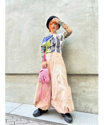 Desigual | カーゴスタイル流れるシルエットロングパンツ ストリートピンク(その他パンツ)