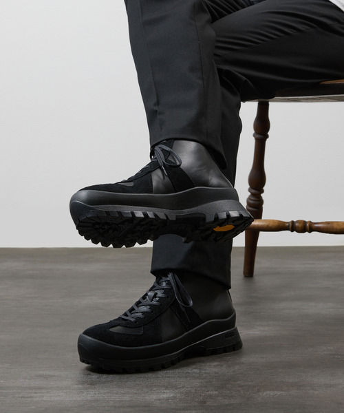 PADRONE（パドローネ）の「PADRONE パドローネ / GERMAN TRAINER BOOTS 884C Vibram ビブラムソールミドルカットジャーマントレーナー / PU8840-1105（スニーカー・メンズ・ブラック系その他/ブラック・40/41/42/43）」の4枚目の写真