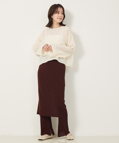 abahouse mavie(アバハウスマヴィ)の「シアージャガードブラウス(シャツ/ブラウス・レディース・ブラック/オフホワイト/グレイッシュブルー・フリー)」の5枚目の写真