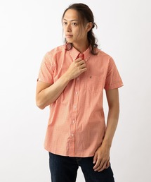 Gabicci フレイザー ボタンダウン ノッチカフ ギンガムチェック 半袖シャツ