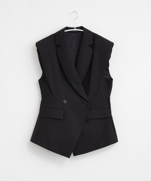 DRESS PLUS（ドレスプラス）の「ジャケット風に羽織れてジレベスト（ベスト・レディース・ホワイト/ベージュ/ブラック・M/S）」の8枚目の写真