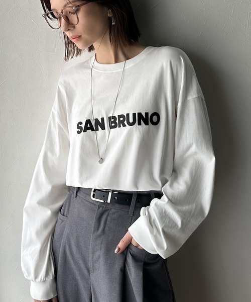 classicalelf（クラシカルエルフ）の「立体ロゴが主役！デイリーに活躍する大人カジュアルT。綿100％英字ロゴロンT（Tシャツ/カットソー・レディース・ブラウン/ブラック/アイボリー/ベージュ/チャコール/オフホワイト・LARGE/MEDIUM/SMALL/X-LARGE）」の14枚目の写真