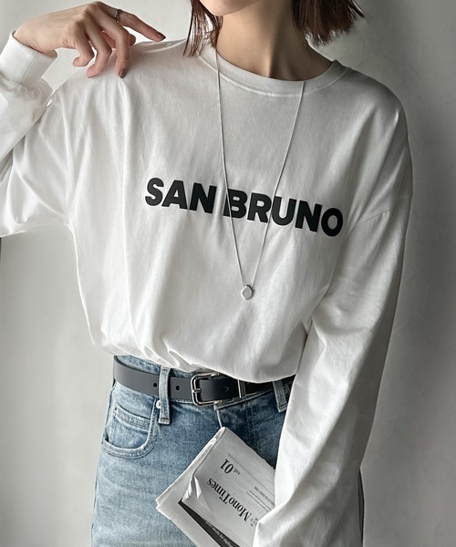 classicalelf（クラシカルエルフ）の「立体ロゴが主役！デイリーに活躍する大人カジュアルT。綿100％英字ロゴロンT（Tシャツ/カットソー・レディース・ブラウン/ブラック/アイボリー/ベージュ/チャコール/オフホワイト・LARGE/MEDIUM/SMALL/X-LARGE）」の16枚目の写真