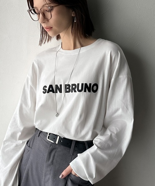 classicalelf（クラシカルエルフ）の「立体ロゴが主役！デイリーに活躍する大人カジュアルT。綿100％英字ロゴロンT（Tシャツ/カットソー・レディース・ブラウン/ブラック/アイボリー/ベージュ/チャコール/オフホワイト・LARGE/MEDIUM/SMALL/X-LARGE）」の20枚目の写真