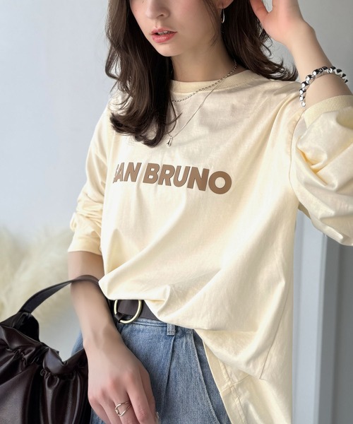 classicalelf（クラシカルエルフ）の「立体ロゴが主役！デイリーに活躍する大人カジュアルT。綿100％英字ロゴロンT（Tシャツ/カットソー・レディース・ブラウン/ブラック/アイボリー/ベージュ/チャコール/オフホワイト・LARGE/MEDIUM/SMALL/X-LARGE）」の22枚目の写真