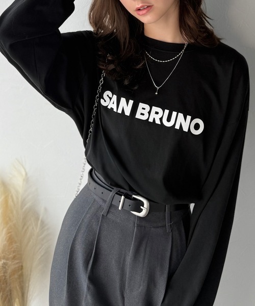 classicalelf（クラシカルエルフ）の「立体ロゴが主役！デイリーに活躍する大人カジュアルT。綿100％英字ロゴロンT（Tシャツ/カットソー・レディース・ブラウン/ブラック/アイボリー/ベージュ/チャコール/オフホワイト・LARGE/MEDIUM/SMALL/X-LARGE）」の11枚目の写真