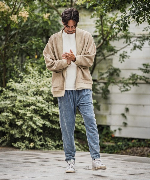 CAMBIO(カンビオ)の「mcg3677-ボタンレスニットソーカーディガン(カーディガン/ボレロ・メンズ・ブラック/チャコール/ベージュ・S/M/L)」の13枚目の写真