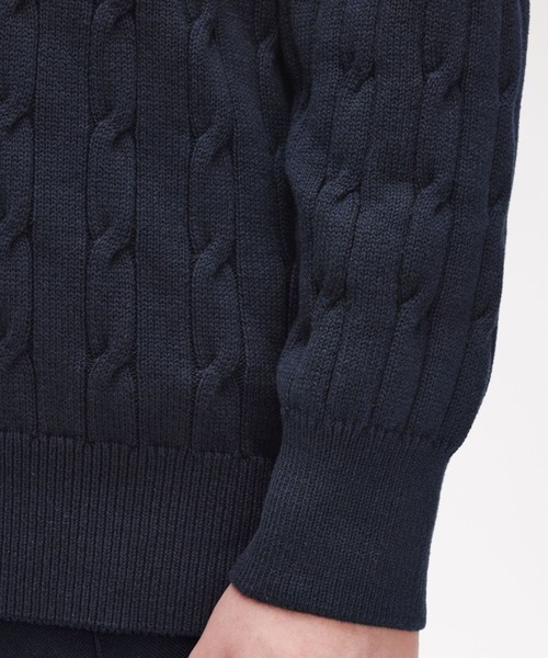 FRED PERRY(フレッドペリー)の「Tennis Badge Cable Knit Jumper/テニスバッジケーブルニット(ニット/セーター・メンズ・ネイビー・M/L)」の5枚目の写真