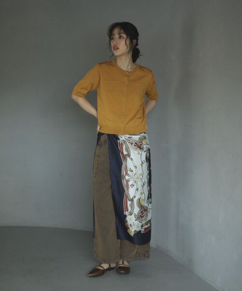 Green Parks(グリーンパークス)の「90cm ベルト柄スカーフ(バンダナ/スカーフ・レディース・ネイビー・FREE)」の6枚目の写真