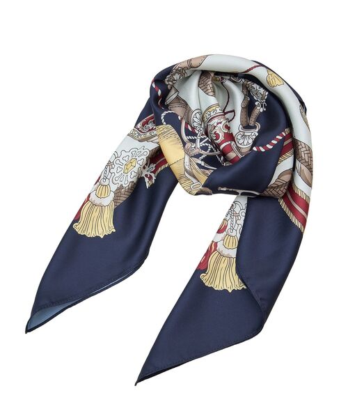 Green Parks(グリーンパークス)の「90cm ベルト柄スカーフ(バンダナ/スカーフ・レディース・ネイビー・FREE)」の9枚目の写真