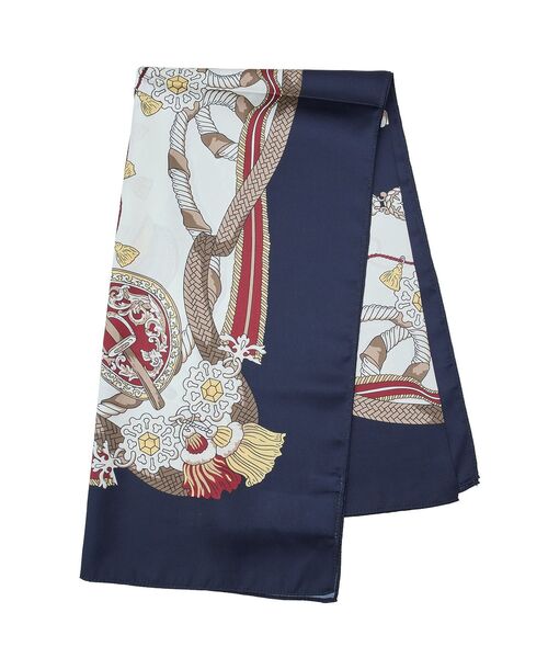 Green Parks(グリーンパークス)の「90cm ベルト柄スカーフ(バンダナ/スカーフ・レディース・ネイビー・FREE)」の2枚目の写真