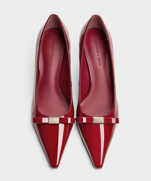 CHARLES & KEITH(チャールズ & キース)の「Dorian ドリアン パテントボウポインテッドトゥスティレットヒールパンプス(パンプス・レディース・レッド/ダークブラウン/ブラック系その他6/ブラウン系その他3・22.5cm/22cm/25.5cm/25cm/24.5cm/23.5cm/23cm)」の8枚目の写真