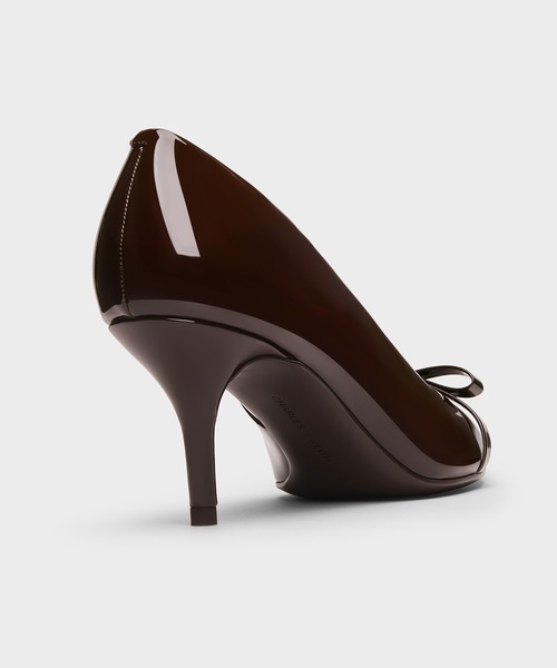 CHARLES & KEITH(チャールズ & キース)の「Dorian ドリアン パテントボウポインテッドトゥスティレットヒールパンプス(パンプス・レディース・レッド/ダークブラウン/ブラック系その他6/ブラウン系その他3・22.5cm/22cm/25.5cm/25cm/24.5cm/23.5cm/23cm)」の10枚目の写真