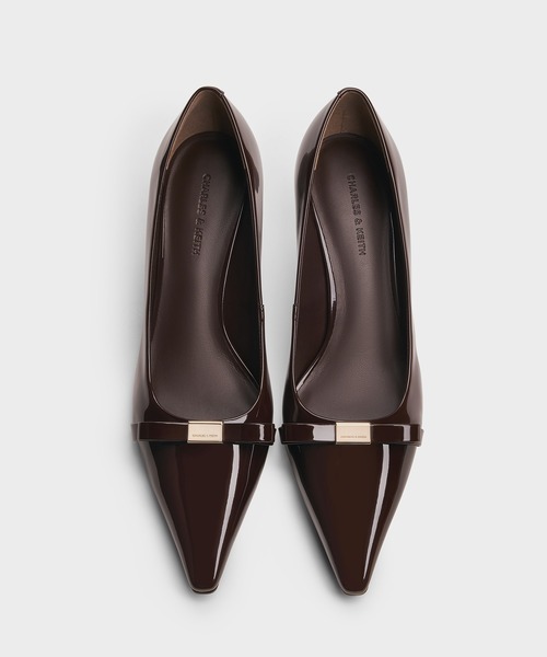 CHARLES & KEITH(チャールズ & キース)の「Dorian ドリアン パテントボウポインテッドトゥスティレットヒールパンプス(パンプス・レディース・レッド/ダークブラウン/ブラック系その他6/ブラウン系その他3・22.5cm/22cm/25.5cm/25cm/24.5cm/23.5cm/23cm)」の12枚目の写真