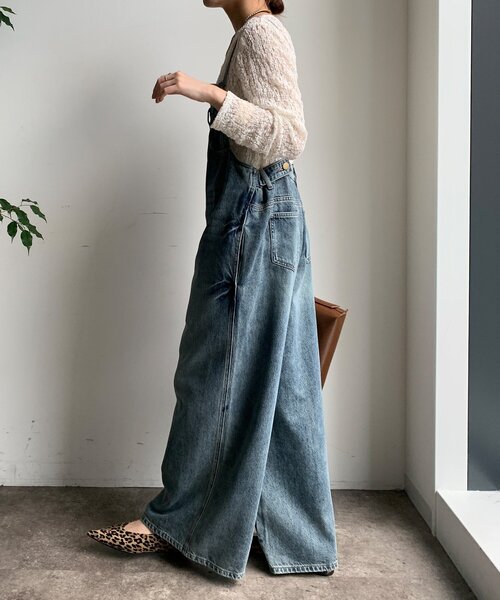 Dou Dou デニム オールインワン DouDou オールインワン ソフトタッチデニムオールインワン