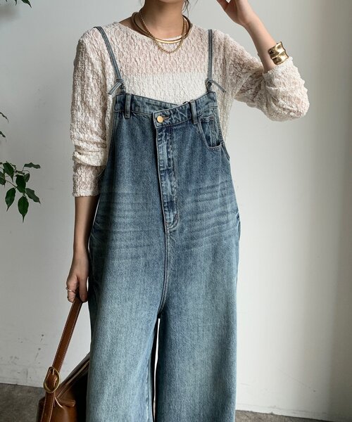 Dou Dou デニム オールインワン セール】【WEB限定】 デニムオールインワン（つなぎ