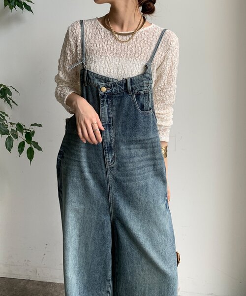 セール】【WEB限定】 デニムオールインワン（つなぎ/オールインワン
