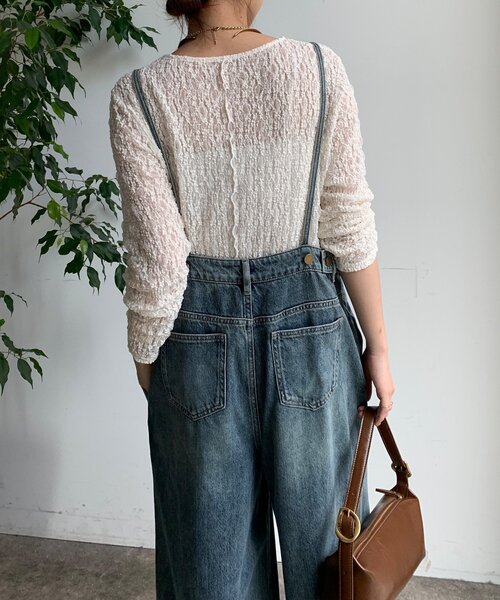 DouDou（ドゥドゥ）の「【WEB限定】 デニムオールインワン（つなぎ/オールインワン・レディース・ネイビー/ブルー・FREE）」の10枚目の写真