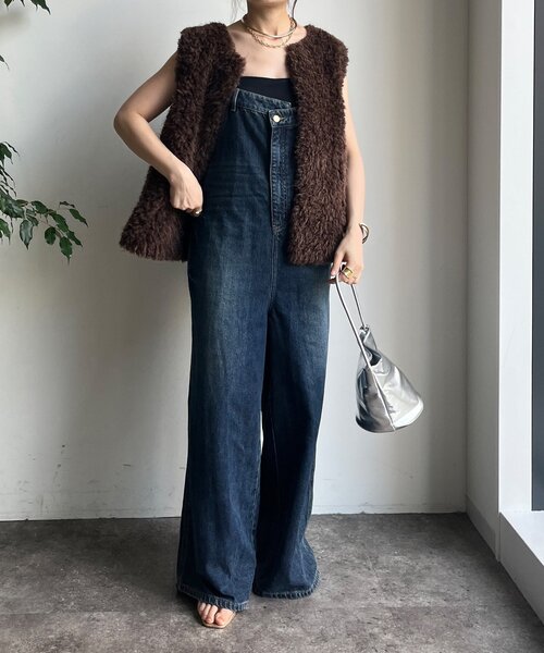 DouDou（ドゥドゥ）の「【WEB限定】 デニムオールインワン（つなぎ/オールインワン・レディース・ネイビー/ブルー・FREE）」の13枚目の写真