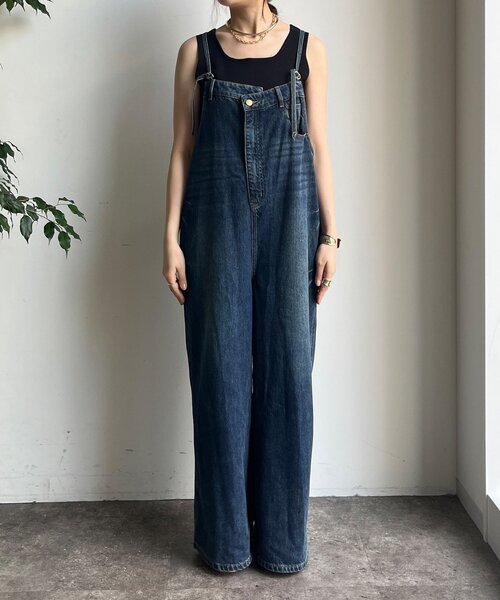【新品タグ付き】デニムオールインワン 50%OFF【ANGENEHM(アンゲネーム)】Used processing denim all-in-one
