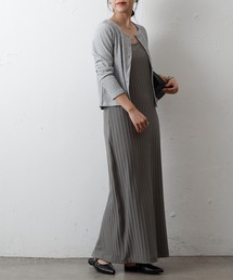 カットワイドリブノースリーブワンピース