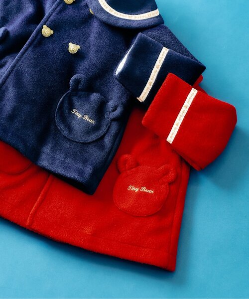 apres les cours（アプレレクール）の「tiny bear セーラーコート（ダッフルコート・キッズ・ネイビー/レッド・90/80/120/110/100）」の13枚目の写真