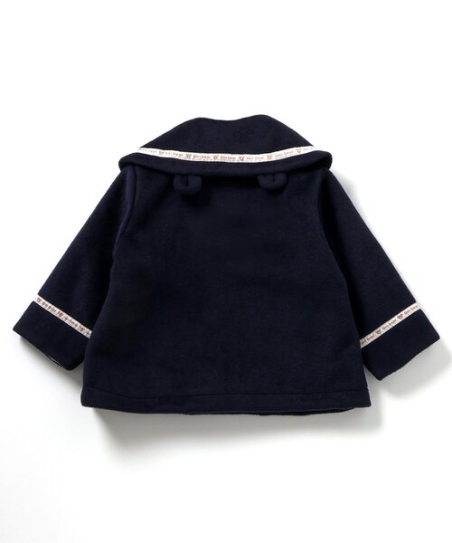 apres les cours（アプレレクール）の「tiny bear セーラーコート（ダッフルコート・キッズ・ネイビー/レッド・90/80/120/110/100）」の4枚目の写真