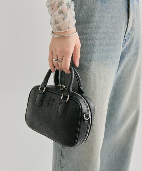 mline(エムライン)の「loti ロゴスクエアBAG(ボストンバッグ・レディース・ブラウン/キャメル/ブラック・ONE SIZE)」の5枚目の写真