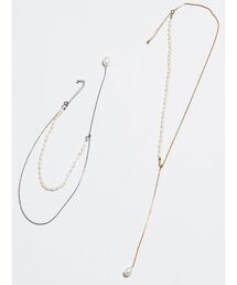 ELENDEEK | 2WAYパールスライダーネックレス(ネックレス)