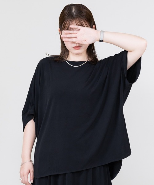 meeny miny（ミーニーマイニー）の「【meeny miny】とろみ～Tシャツ（Tシャツ/カットソー・レディース・パープル/ブラック/グレー・S-M/M-L）」の2枚目の写真