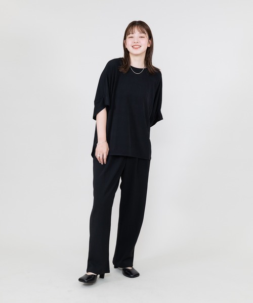 meeny miny（ミーニーマイニー）の「【meeny miny】とろみ～Tシャツ（Tシャツ/カットソー・レディース・パープル/ブラック/グレー・S-M/M-L）」の5枚目の写真
