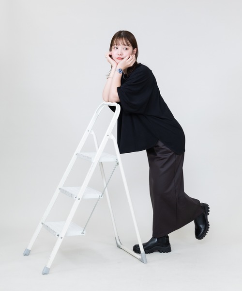 meeny miny（ミーニーマイニー）の「【meeny miny】とろみ～Tシャツ（Tシャツ/カットソー・レディース・パープル/ブラック/グレー・S-M/M-L）」の7枚目の写真