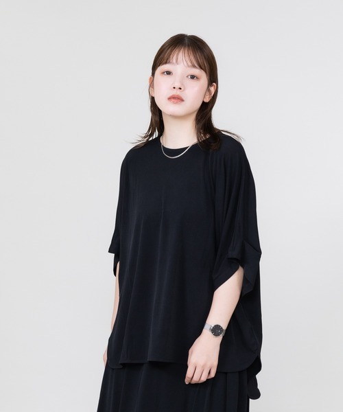 meeny miny（ミーニーマイニー）の「【meeny miny】とろみ～Tシャツ（Tシャツ/カットソー・レディース・パープル/ブラック/グレー・S-M/M-L）」の8枚目の写真