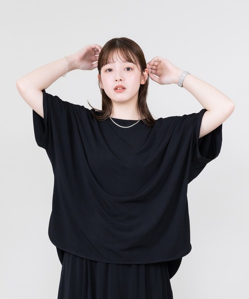 meeny miny（ミーニーマイニー）の「【meeny miny】とろみ～Tシャツ（Tシャツ/カットソー・レディース・パープル/ブラック/グレー・S-M/M-L）」の9枚目の写真