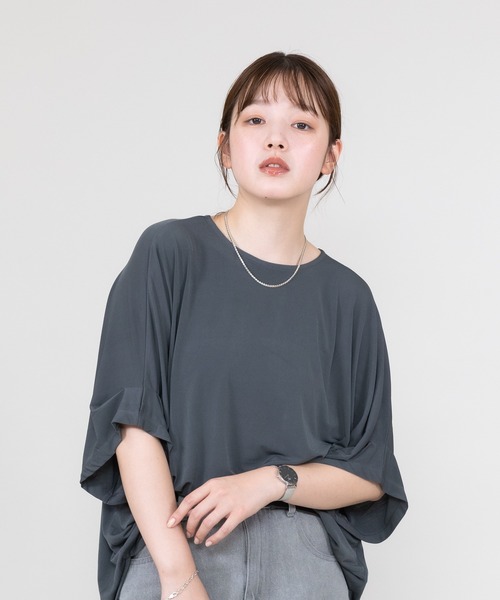 meeny miny（ミーニーマイニー）の「【meeny miny】とろみ～Tシャツ（Tシャツ/カットソー・レディース・パープル/ブラック/グレー・S-M/M-L）」の12枚目の写真