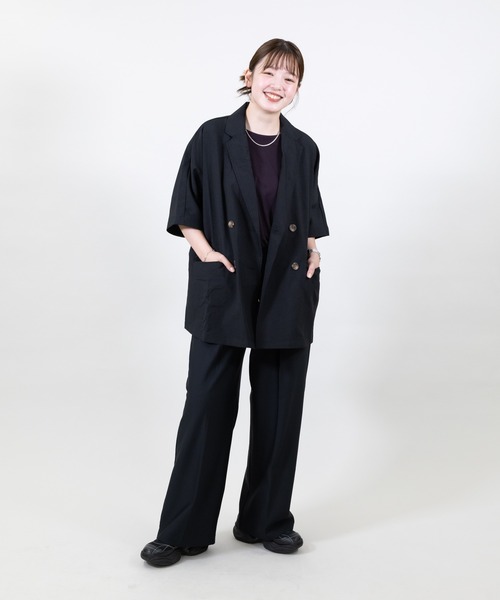 meeny miny（ミーニーマイニー）の「【meeny miny】とろみ～Tシャツ（Tシャツ/カットソー・レディース・パープル/ブラック/グレー・S-M/M-L）」の16枚目の写真