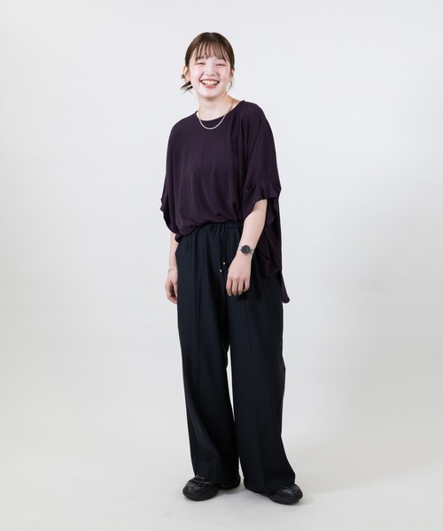 meeny miny（ミーニーマイニー）の「【meeny miny】とろみ～Tシャツ（Tシャツ/カットソー・レディース・パープル/ブラック/グレー・S-M/M-L）」の17枚目の写真