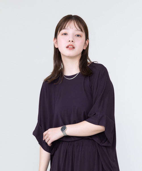 meeny miny（ミーニーマイニー）の「【meeny miny】とろみ～Tシャツ（Tシャツ/カットソー・レディース・パープル/ブラック/グレー・S-M/M-L）」の20枚目の写真