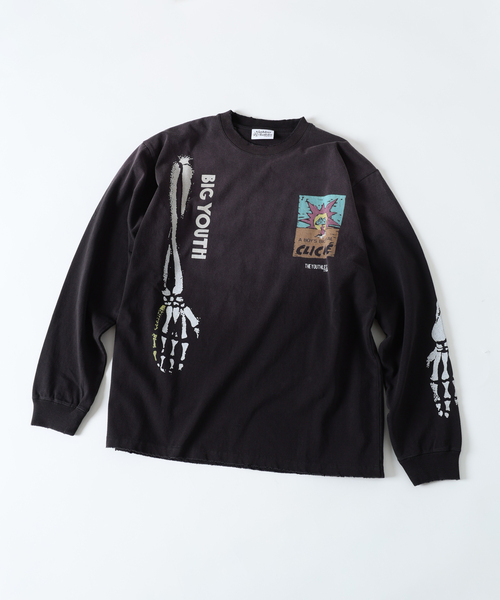 JOURNAL STANDARD(ジャーナルスタンダード)の「YOUTHLESS / ユースレス プリント ロンT(Tシャツ/カットソー・メンズ・ホワイト/カーキ/ブラック/ブラック系その他/ブルー系その他・LARGE/MEDIUM)」の2枚目の写真