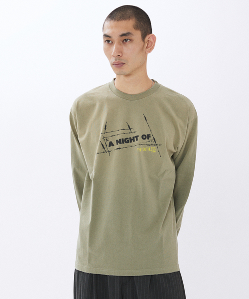 JOURNAL STANDARD(ジャーナルスタンダード)の「YOUTHLESS / ユースレス プリント ロンT(Tシャツ/カットソー・メンズ・ホワイト/カーキ/ブラック/ブラック系その他/ブルー系その他・LARGE/MEDIUM)」の9枚目の写真