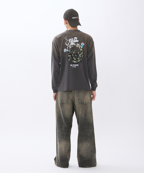 JOURNAL STANDARD(ジャーナルスタンダード)の「YOUTHLESS / ユースレス プリント ロンT(Tシャツ/カットソー・メンズ・ホワイト/カーキ/ブラック/ブラック系その他/ブルー系その他・LARGE/MEDIUM)」の16枚目の写真