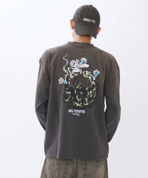 JOURNAL STANDARD(ジャーナルスタンダード)の「YOUTHLESS / ユースレス プリント ロンT(Tシャツ/カットソー・メンズ・ホワイト/カーキ/ブラック/ブラック系その他/ブルー系その他・LARGE/MEDIUM)」の19枚目の写真