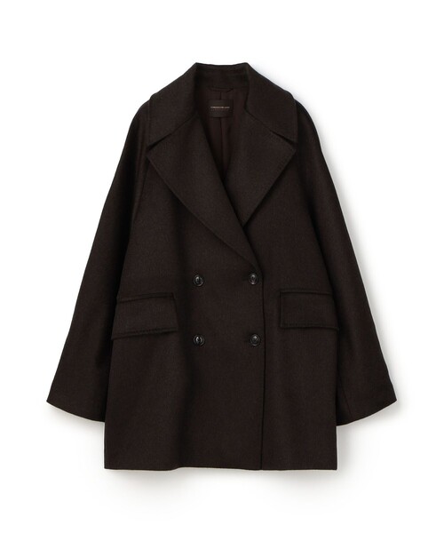 最終価格♡LORITTIカシミヤ100ショートコート ウェービーカシミヤ ラグランショートコート（ピーコート