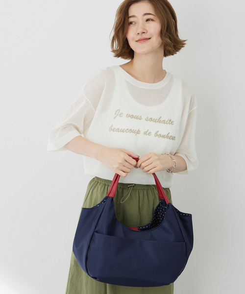 Petit Honfleur（プチオンフルール）の「アパッシュプリントバッグ（トートバッグ・レディース・ネイビー/ブルー・フリー）」の3枚目の写真