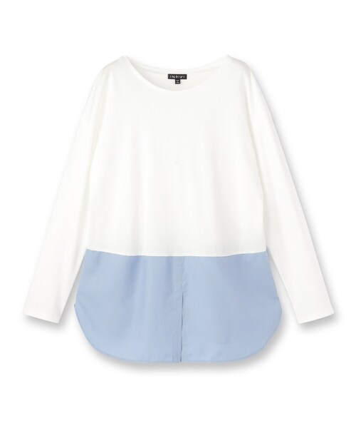 INDIVI(インディヴィ)の「【コットン】シャツ切り替えカットソー(Tシャツ/カットソー・レディース・ブラック/オフホワイト/グリーン/ホワイト系7・19/15 /13/05/38/34)」の11枚目の写真